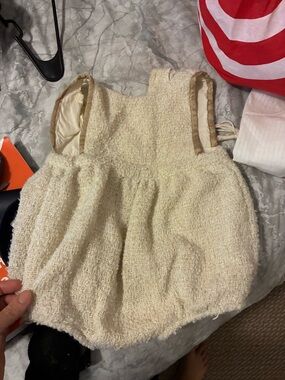 Cream Textured Baby One-Piece Bodysuit